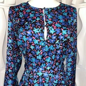 Zara Blue Midi Dress Thigh Slit